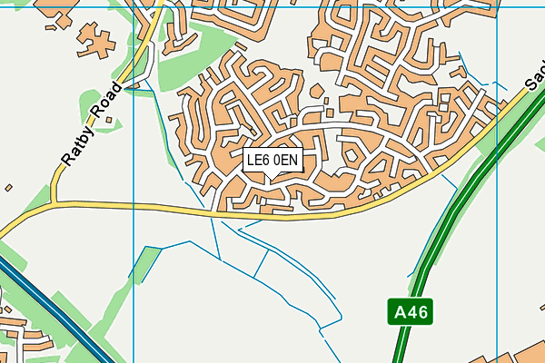 LE6 0EN map - OS VectorMap District (Ordnance Survey)