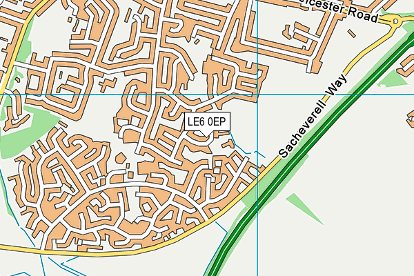 LE6 0EP map - OS VectorMap District (Ordnance Survey)