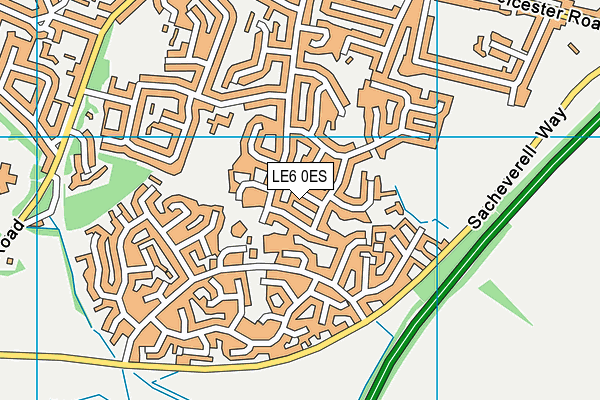 LE6 0ES map - OS VectorMap District (Ordnance Survey)