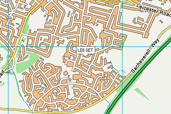 LE6 0ET map - OS VectorMap District (Ordnance Survey)
