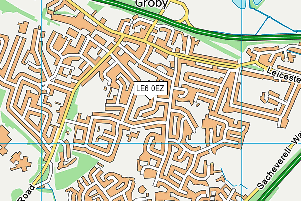 LE6 0EZ map - OS VectorMap District (Ordnance Survey)
