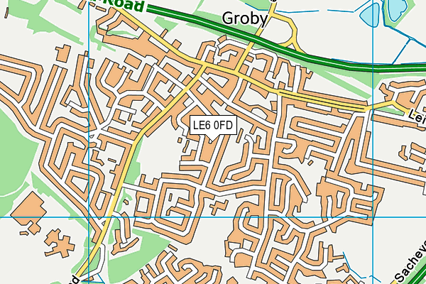 LE6 0FD map - OS VectorMap District (Ordnance Survey)