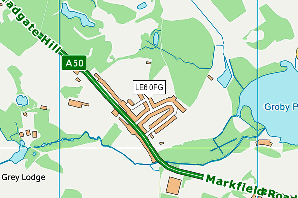 LE6 0FG map - OS VectorMap District (Ordnance Survey)