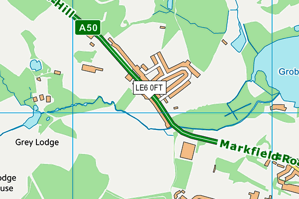 LE6 0FT map - OS VectorMap District (Ordnance Survey)