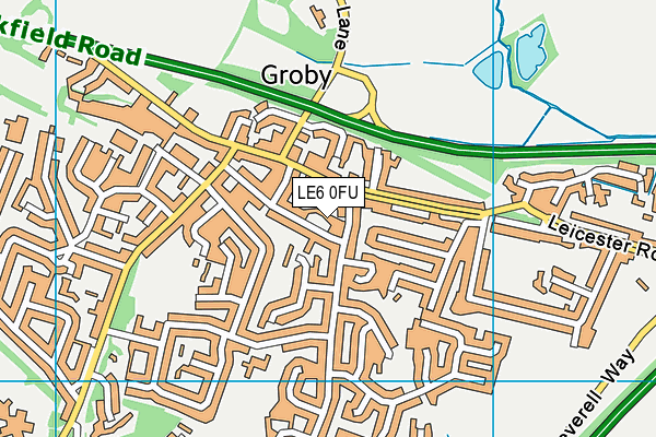 LE6 0FU map - OS VectorMap District (Ordnance Survey)