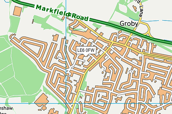 LE6 0FW map - OS VectorMap District (Ordnance Survey)