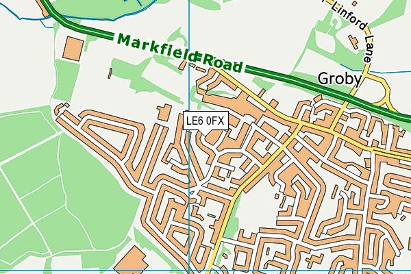 LE6 0FX map - OS VectorMap District (Ordnance Survey)