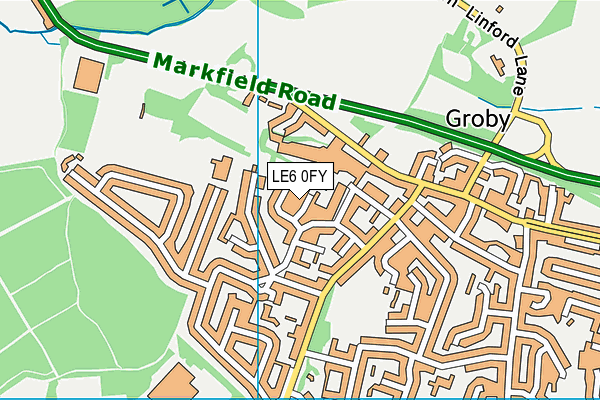 LE6 0FY map - OS VectorMap District (Ordnance Survey)