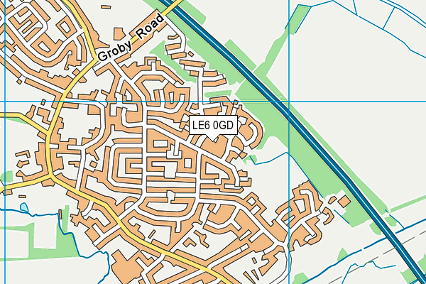 LE6 0GD map - OS VectorMap District (Ordnance Survey)