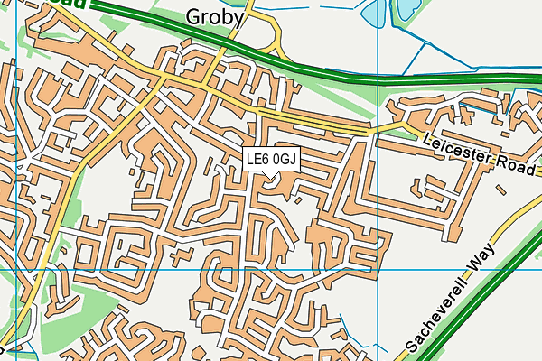 LE6 0GJ map - OS VectorMap District (Ordnance Survey)