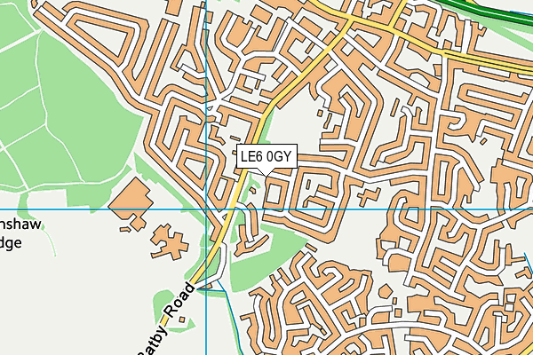 LE6 0GY map - OS VectorMap District (Ordnance Survey)