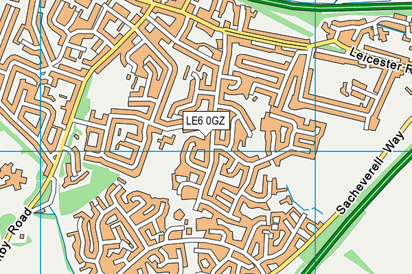 LE6 0GZ map - OS VectorMap District (Ordnance Survey)