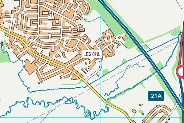 LE6 0HL map - OS VectorMap District (Ordnance Survey)