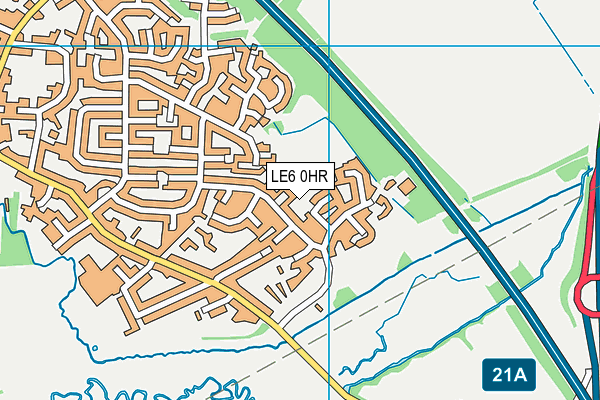 LE6 0HR map - OS VectorMap District (Ordnance Survey)