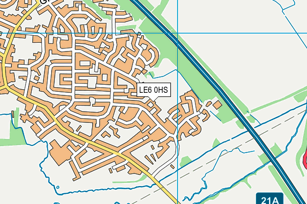 LE6 0HS map - OS VectorMap District (Ordnance Survey)