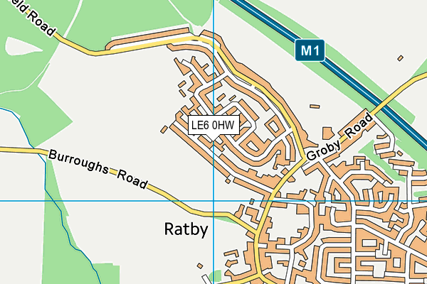 LE6 0HW map - OS VectorMap District (Ordnance Survey)