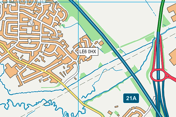 LE6 0HX map - OS VectorMap District (Ordnance Survey)