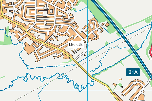 LE6 0JB map - OS VectorMap District (Ordnance Survey)