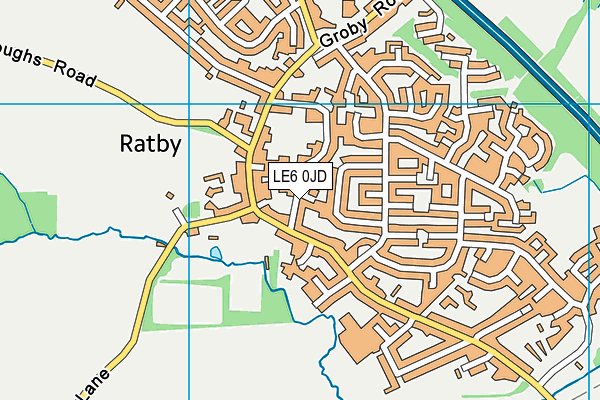 LE6 0JD map - OS VectorMap District (Ordnance Survey)