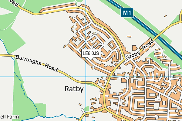 LE6 0JS map - OS VectorMap District (Ordnance Survey)