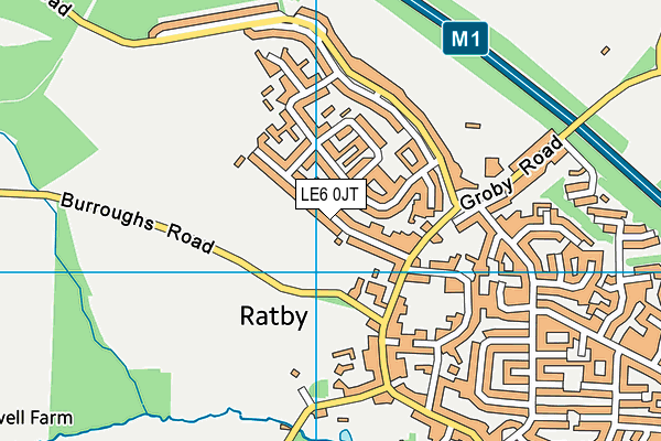 LE6 0JT map - OS VectorMap District (Ordnance Survey)