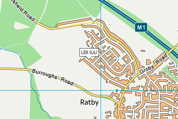 LE6 0JU map - OS VectorMap District (Ordnance Survey)