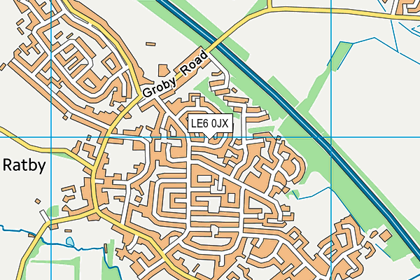 LE6 0JX map - OS VectorMap District (Ordnance Survey)