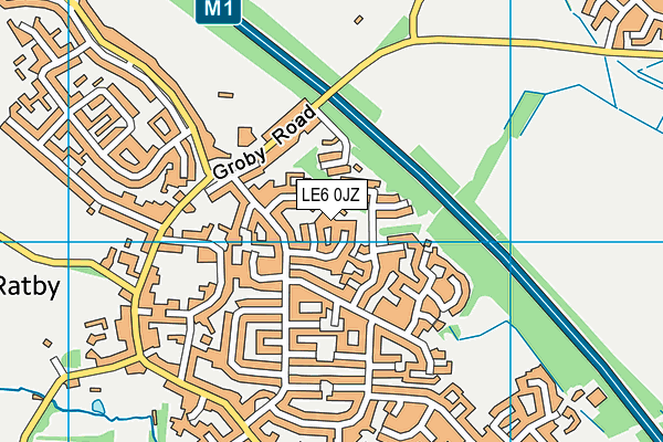LE6 0JZ map - OS VectorMap District (Ordnance Survey)