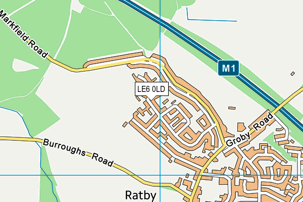 LE6 0LD map - OS VectorMap District (Ordnance Survey)