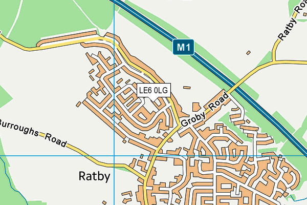 LE6 0LG map - OS VectorMap District (Ordnance Survey)