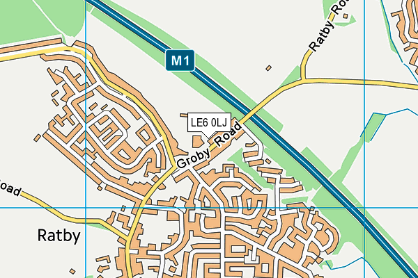 LE6 0LJ map - OS VectorMap District (Ordnance Survey)