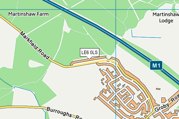 LE6 0LS map - OS VectorMap District (Ordnance Survey)