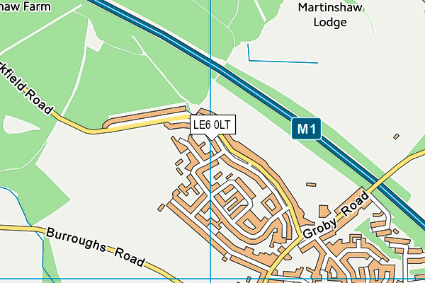 LE6 0LT map - OS VectorMap District (Ordnance Survey)