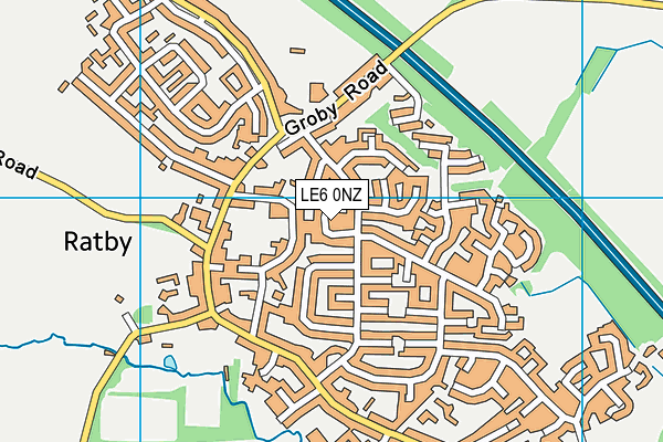 LE6 0NZ map - OS VectorMap District (Ordnance Survey)