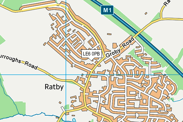 LE6 0PB map - OS VectorMap District (Ordnance Survey)