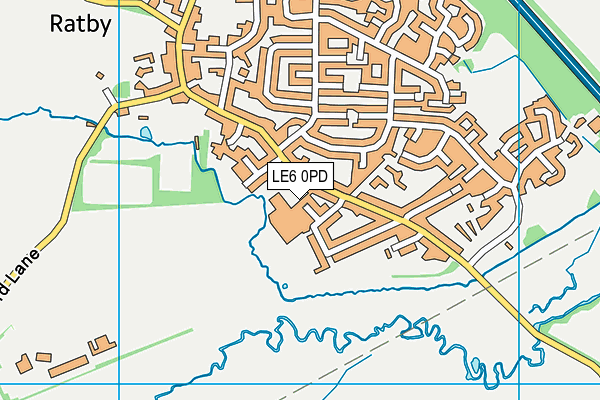 LE6 0PD map - OS VectorMap District (Ordnance Survey)