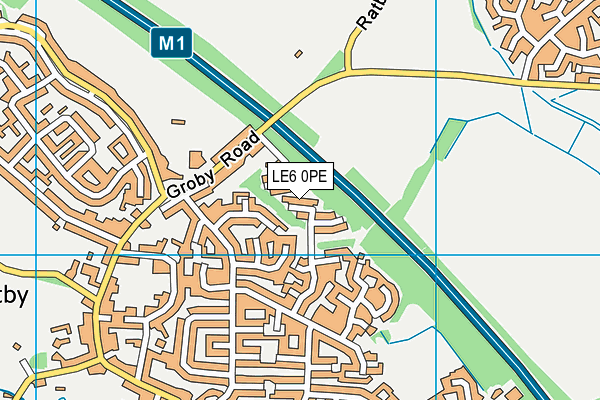 LE6 0PE map - OS VectorMap District (Ordnance Survey)