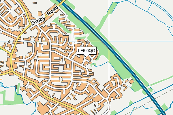 LE6 0QG map - OS VectorMap District (Ordnance Survey)