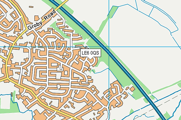 LE6 0QS map - OS VectorMap District (Ordnance Survey)
