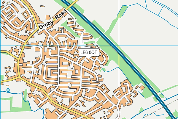 LE6 0QT map - OS VectorMap District (Ordnance Survey)