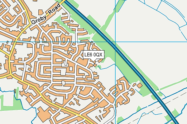 LE6 0QX map - OS VectorMap District (Ordnance Survey)