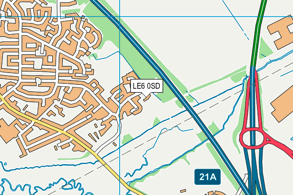 LE6 0SD map - OS VectorMap District (Ordnance Survey)