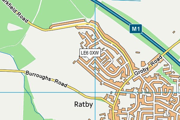 LE6 0XW map - OS VectorMap District (Ordnance Survey)