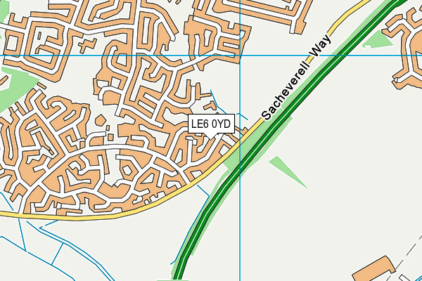 LE6 0YD map - OS VectorMap District (Ordnance Survey)