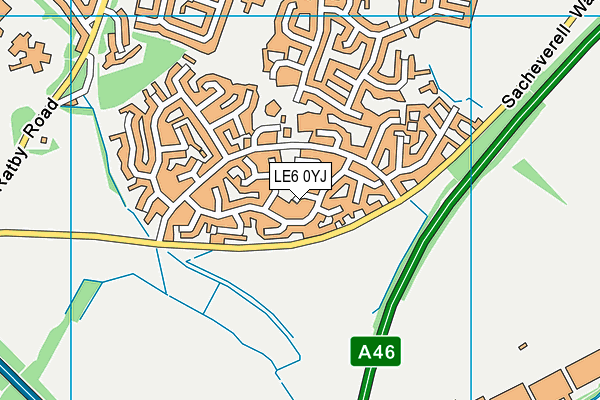 LE6 0YJ map - OS VectorMap District (Ordnance Survey)