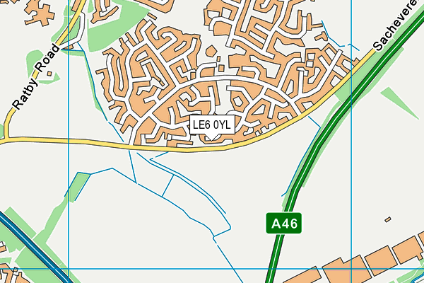 LE6 0YL map - OS VectorMap District (Ordnance Survey)