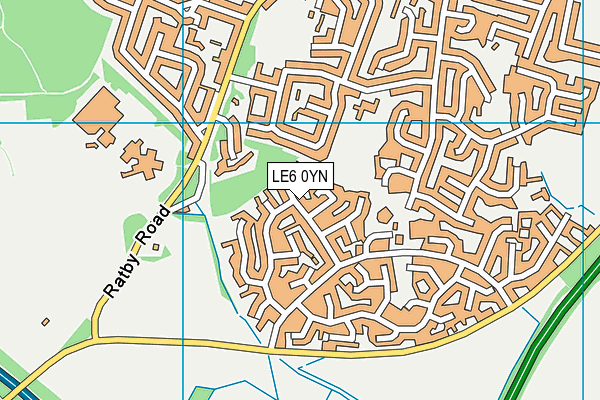 LE6 0YN map - OS VectorMap District (Ordnance Survey)