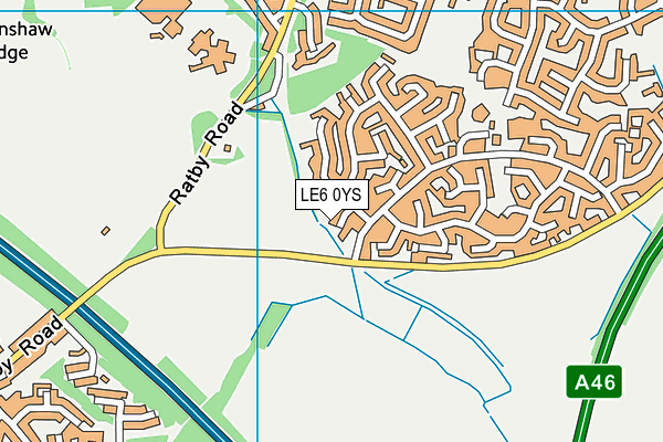 LE6 0YS map - OS VectorMap District (Ordnance Survey)