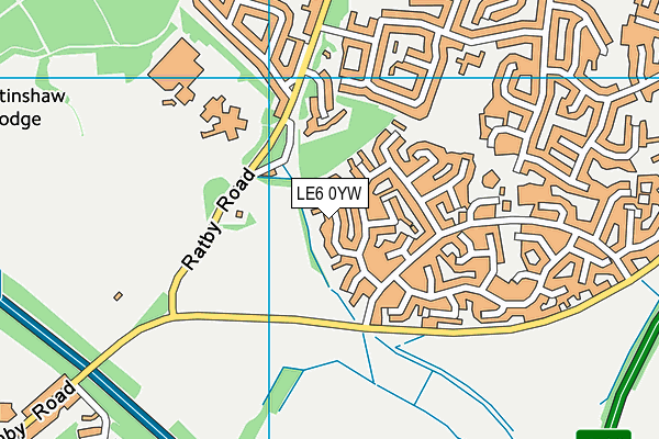 LE6 0YW map - OS VectorMap District (Ordnance Survey)