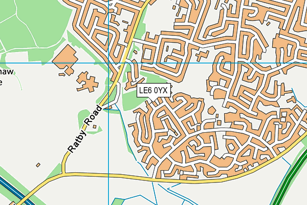 LE6 0YX map - OS VectorMap District (Ordnance Survey)